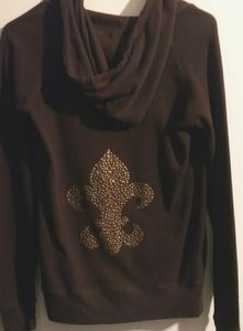 2 Unik M Waffle Knit Full Zip Hoody Fluer de Lis